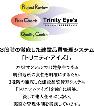 3段階の徹底した建設品質管理システム「トリニティ・アイズ」。